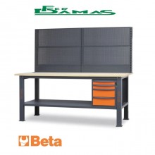 BANCO DA LAVORO COMPONIBILE "MODULAR" BETA DA MT. 2.1 CON 4 CASSETTI ART. C58BC-W2,1 4C+SVR